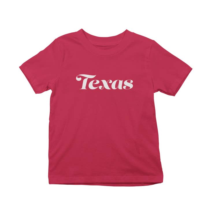 Texas Toddler Retro Type T-shirt for wholesale by Made in Texas Co.