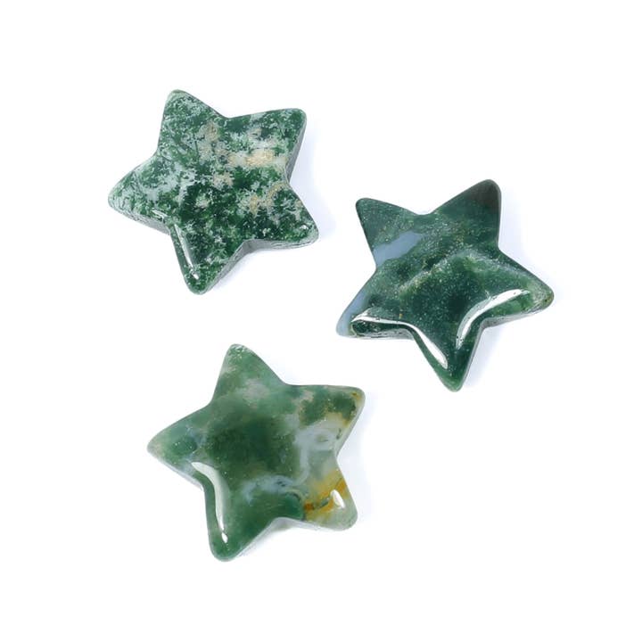 Healing Mini Star Crystal - Moss Agate for wholesale by The Psychic Tree