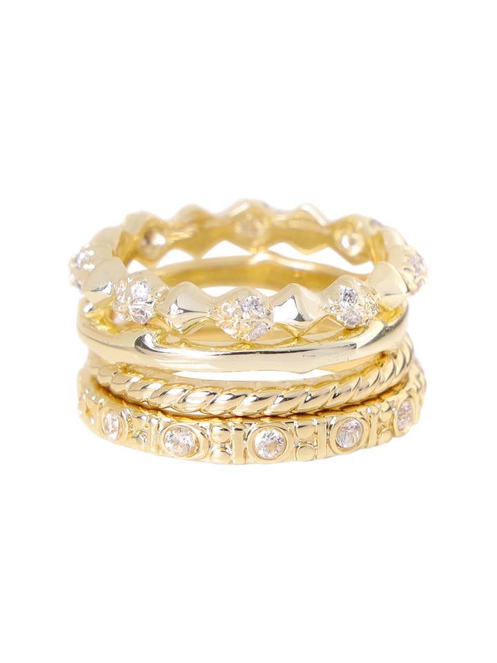 Micro Pave CZ Stack Ring Set - GF for wholesale by Zoey Simmons