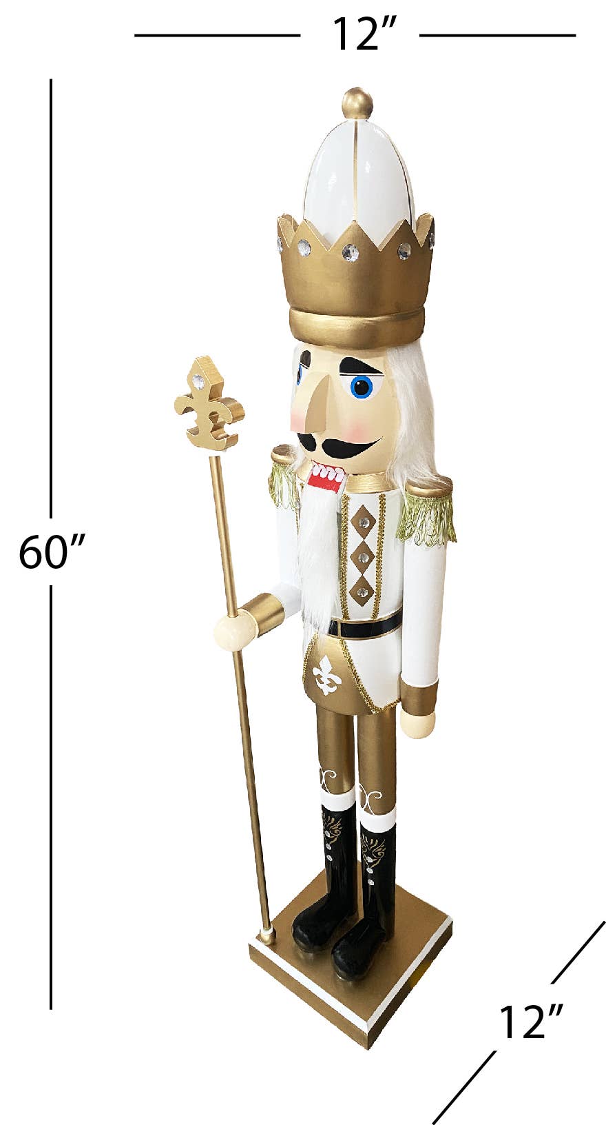 Santa’s Workshop Inc. - Vente Casse-noisette de Noël - Casse-noisette blanc et or 60 po6