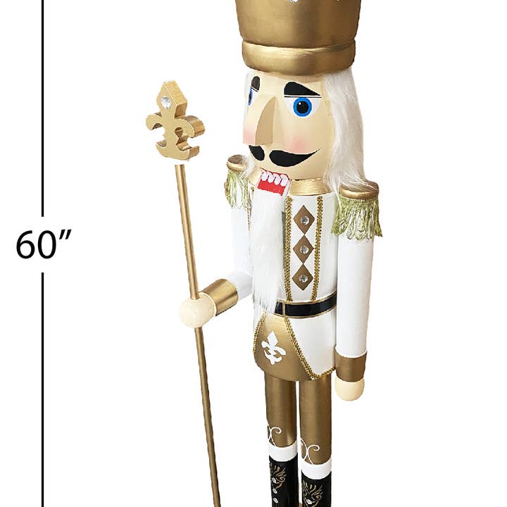 Santa’s Workshop Inc. - Vente Casse-noisette de Noël - Casse-noisette blanc et or 60 po6