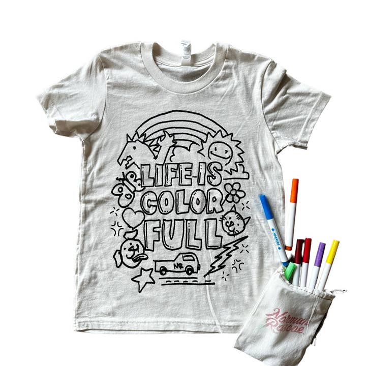 NR Kids Coloring T-Shirt (Includes Fabric Markers) for wholesale by NORMAN ROSCOE