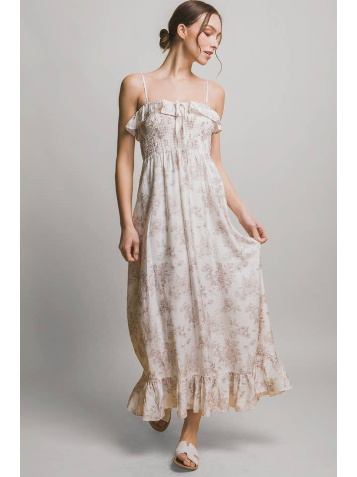 Vanilla Monkey - Wholesale Dress - Women's - Smocked Floral Maxi Dress