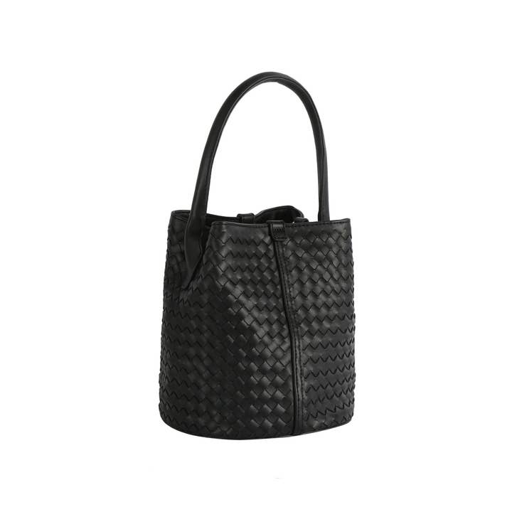 Collections by Fame Accessories - Wholesale Crossbody Bag - Women's - Faux Leather Basket Weave Bucket Bag
