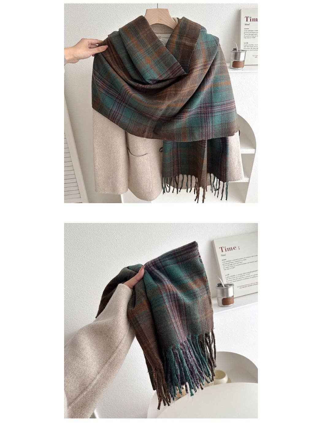 Funkyrel® Atzbranding Limited - Wholesale Sjaal - Dames - Scarvii - Geruite Wintersjaal Sjaal voor Vrouwen16