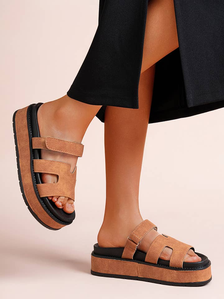 LADY GLORY - Wholesale Sandals - Women's - Suede platform sandals