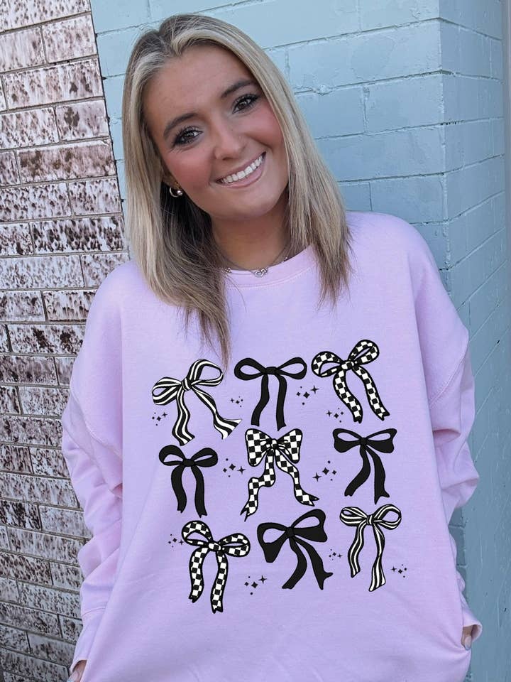 Black & White Bow Sweatshirt for wholesale by Ace of Grace