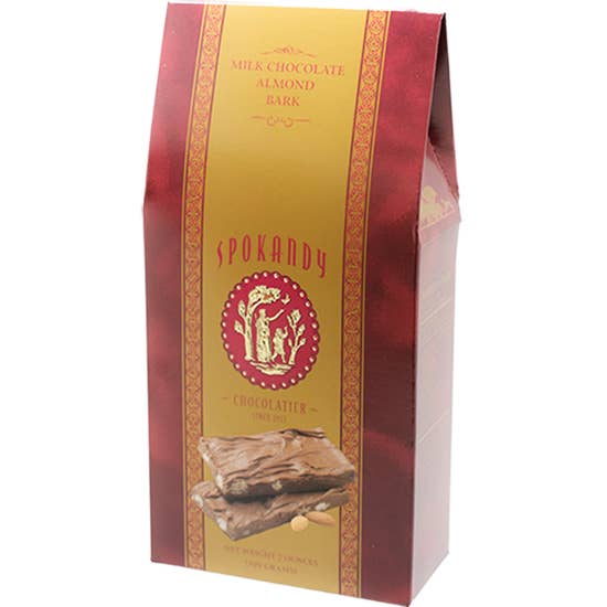 Spokandy Chocolatier - Wholesale Chocolate Covered Sweets - 7oz Almond Bark Milk Chocolate Tote