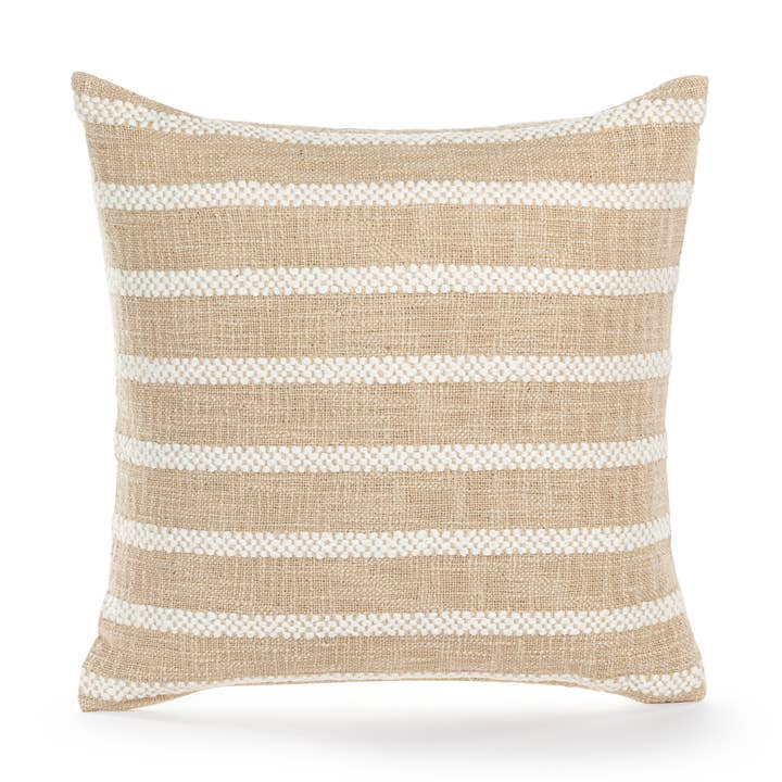 Beige Texture Stripe Pillow 18" for wholesale by DEMDACO
