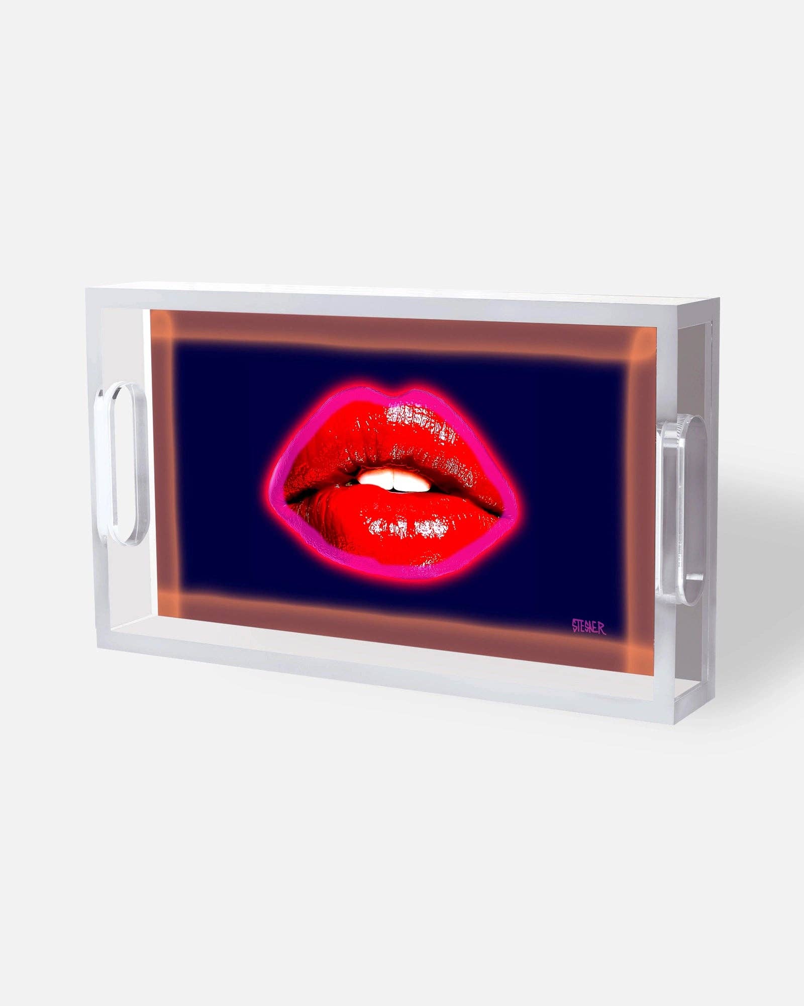David Stesner ArtHouse - Wholesale Decorative Tray - *NEW! Midnight Kiss Acrylic Tray for Beauty Lovers