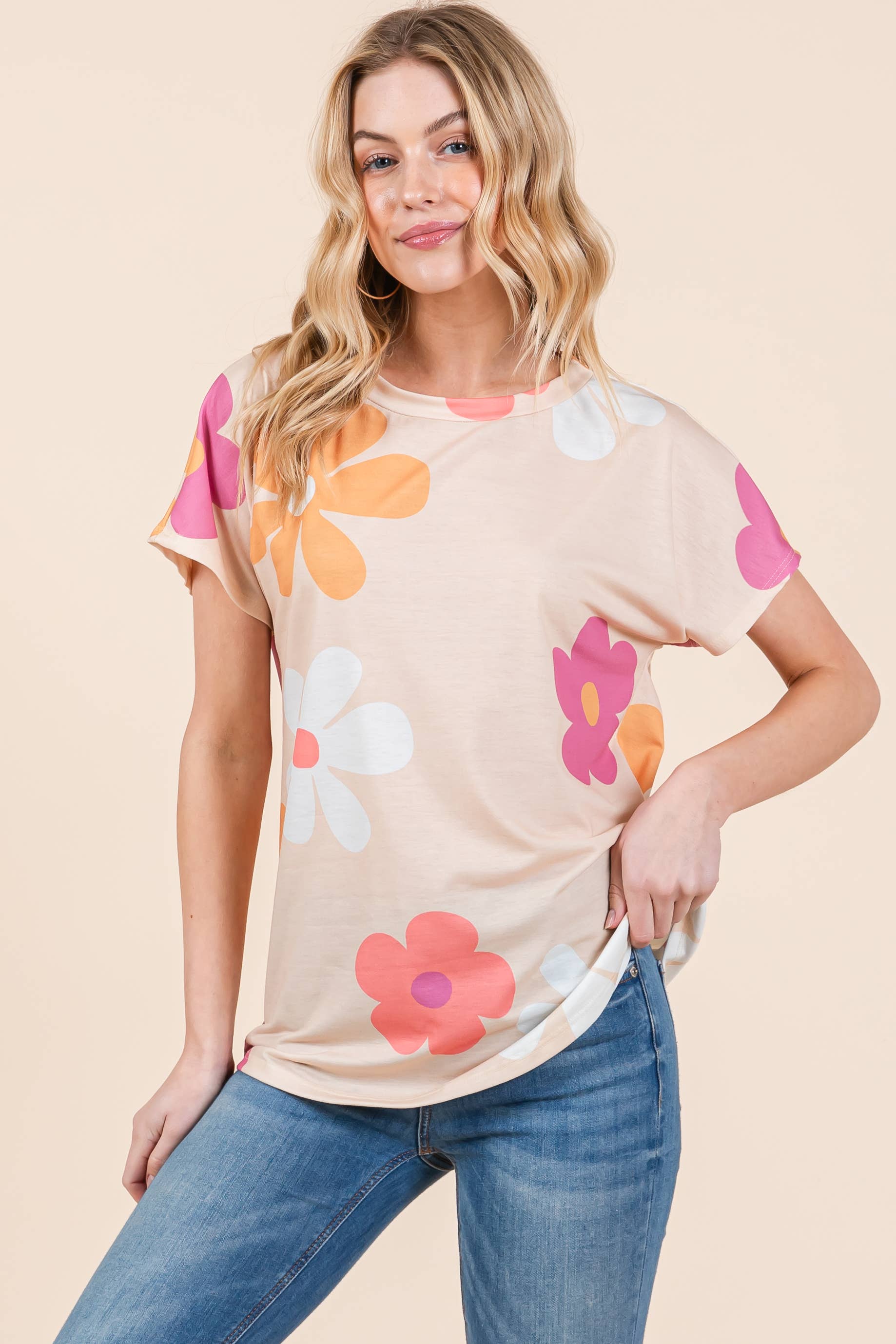 BOMBOM - Wholesale T-Shirt - Women's - TA2192 Boho Floral Print Tee7