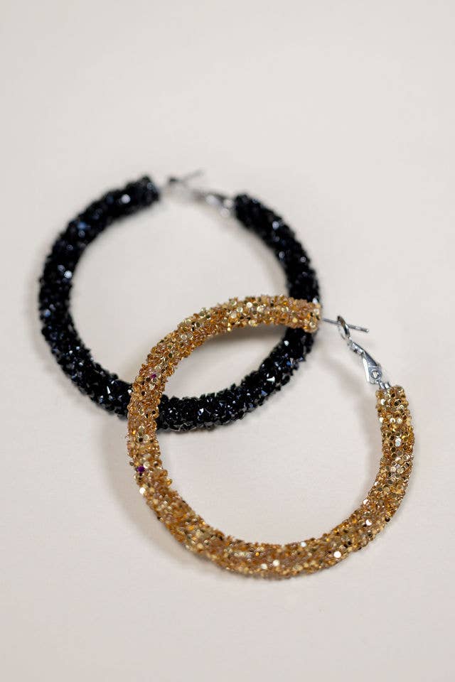 TLD Designs - Venta al por mayor Pendientes de aro - Aros con purpurina para el día del juego5