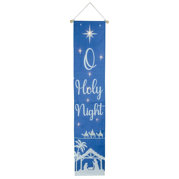 O' Holy Night Banner with Lights for wholesale by Hanna's Handiworks