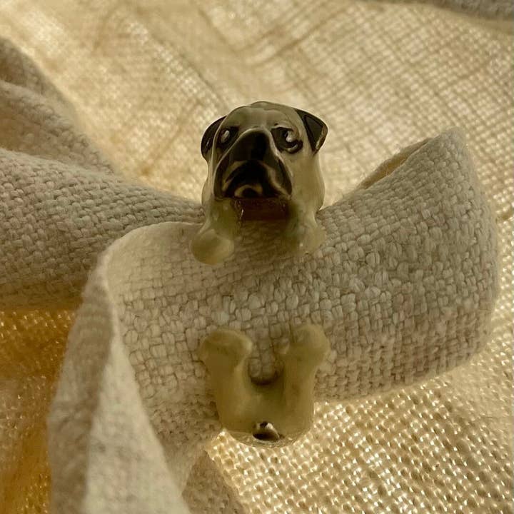 Gabbo Design - Venta al por mayor Anillos grandes/de cóctel - Anillo Pug For Her de plata 925 hecho a mano con un santo italiano4