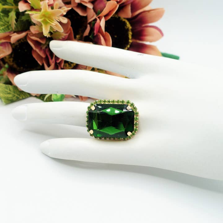 Daemon srls - Wholesale Cocktail/Statement Ring - ARIEL - ANELLO regolabile con pietra sfaccettata e zirconi16