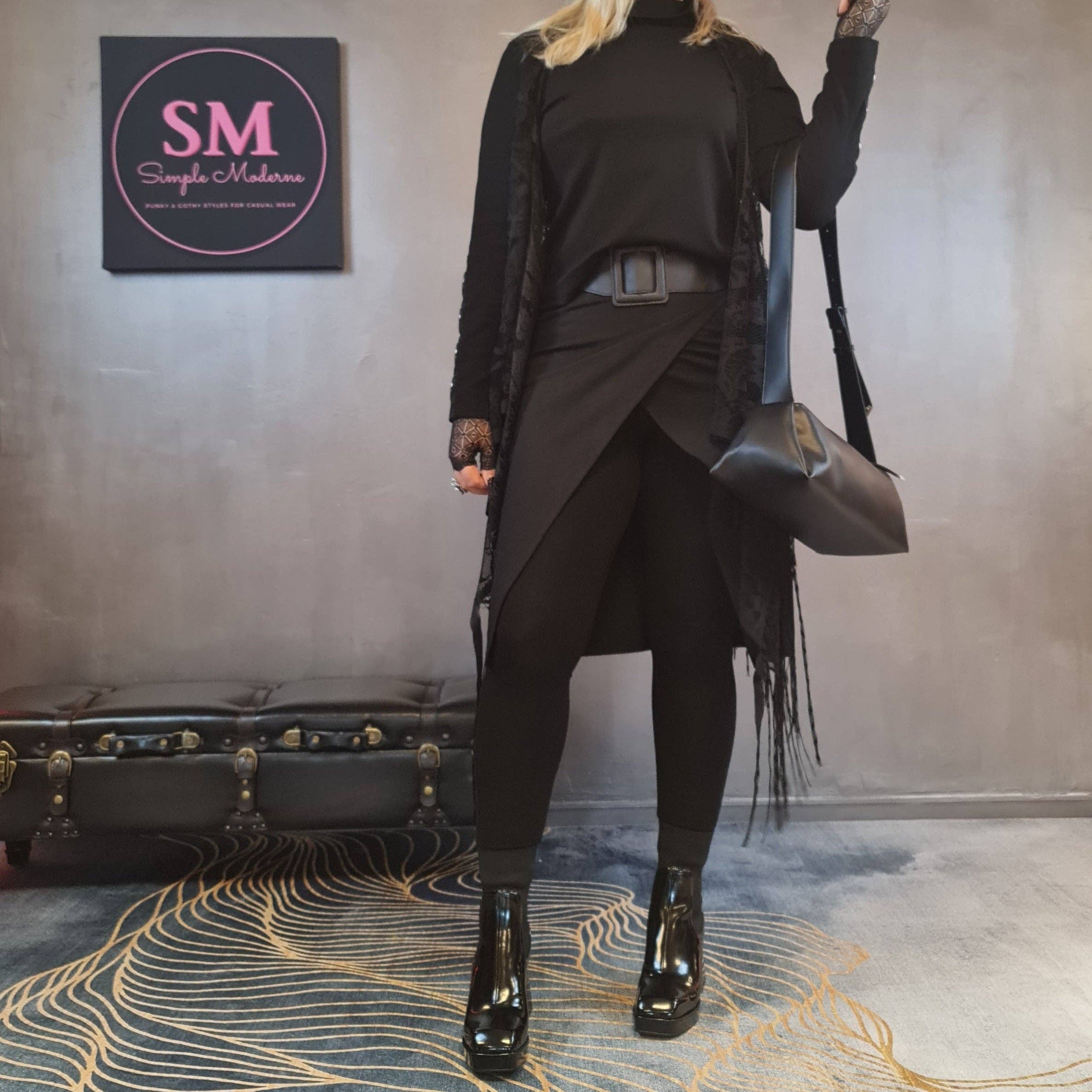 Simple Moderne - Wholesale Rok - Dames - Simple Moderne vintage punk legging met halve rok11