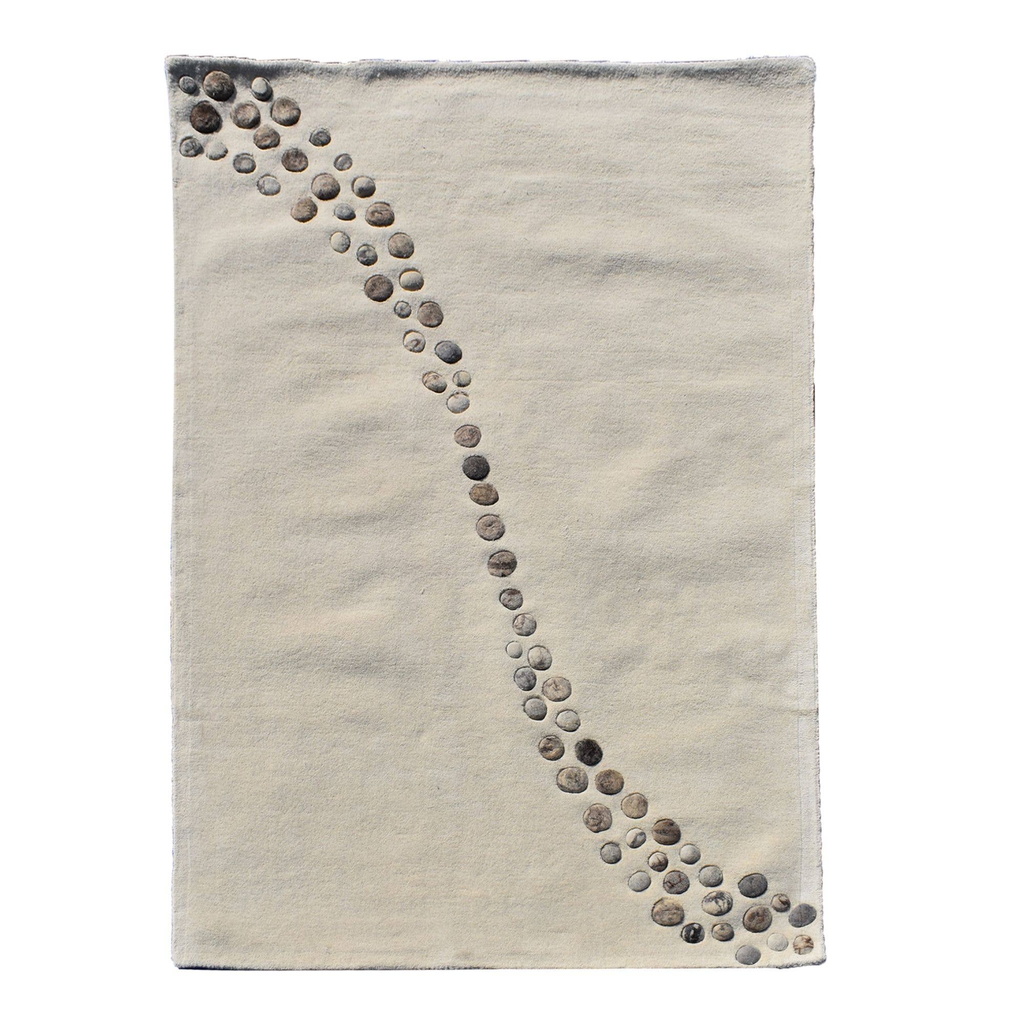 beige NOSTRAL handgetuft wollen vloerkleed voor woonkamer voor groothandel op Faire0