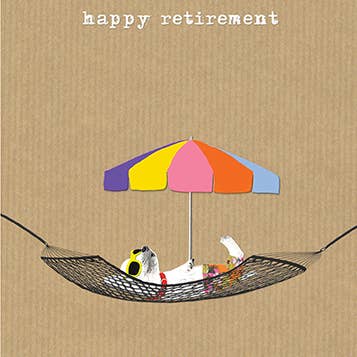 HAMMOCK RETIREMENT GREETING CARD 4.5 x 6.25" for wholesale by Calypso Cards LLC