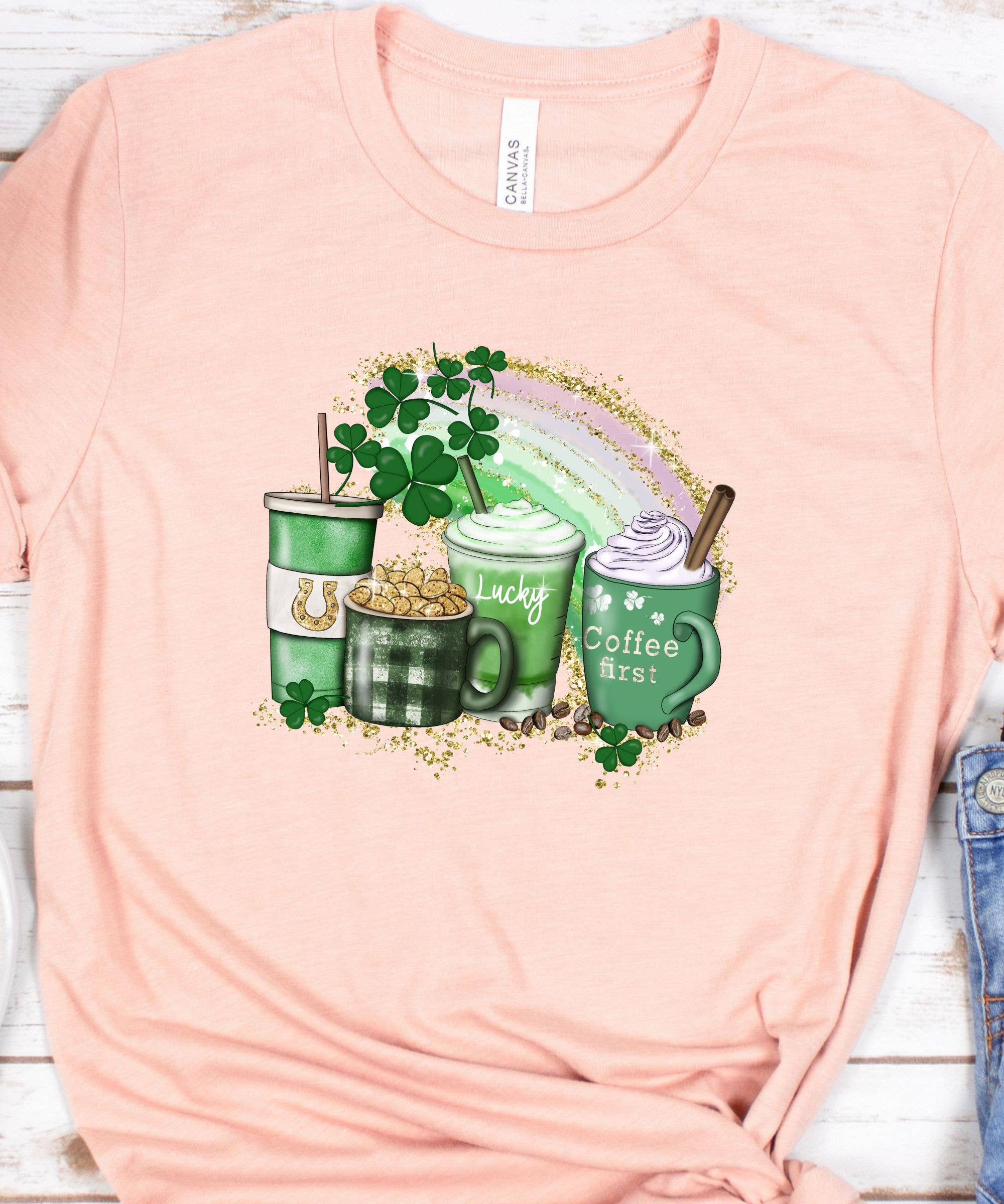 Midday USA - Wholesale T-Shirt (Graphic) - Women's - Lucky Coffee St. Patrick's Day T-Shirt5