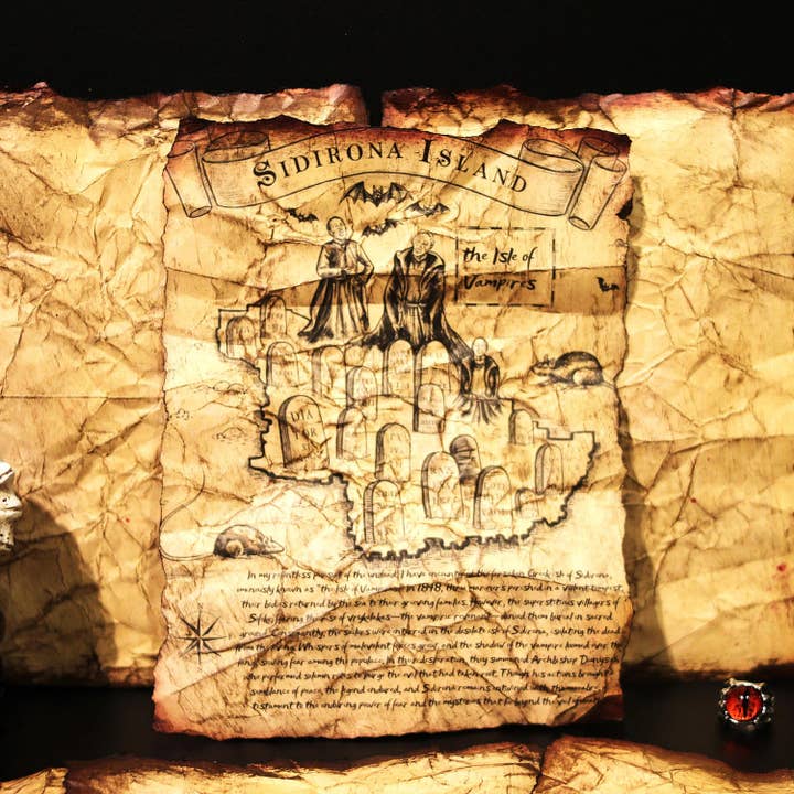 Pergamena del Vampiro: "Ricciolo di Sidirona" incantesimi stampe fatte a mano per la vendita all'ingrosso da parte di Kutuleras