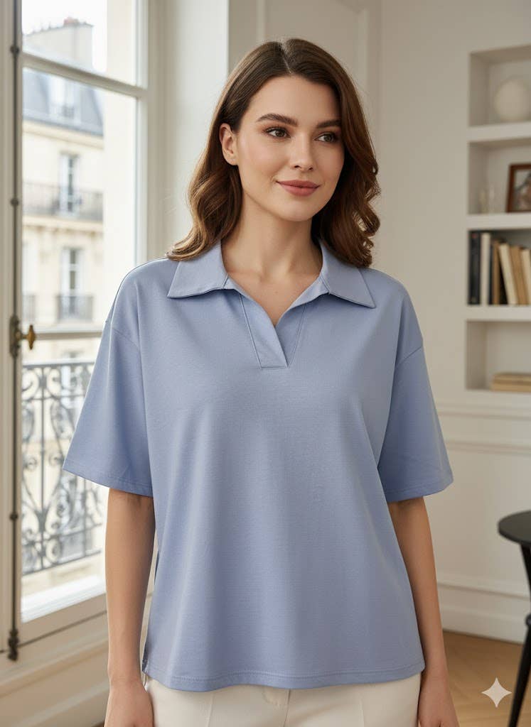 SUNNY STUDIO - Wholesale Polo - Women's - Polo collar short-sleeve T-shirt5