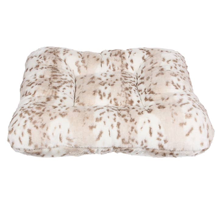 Soft Arctic Snow Leopard Square Bed for wholesale by Susan Lanci Designs