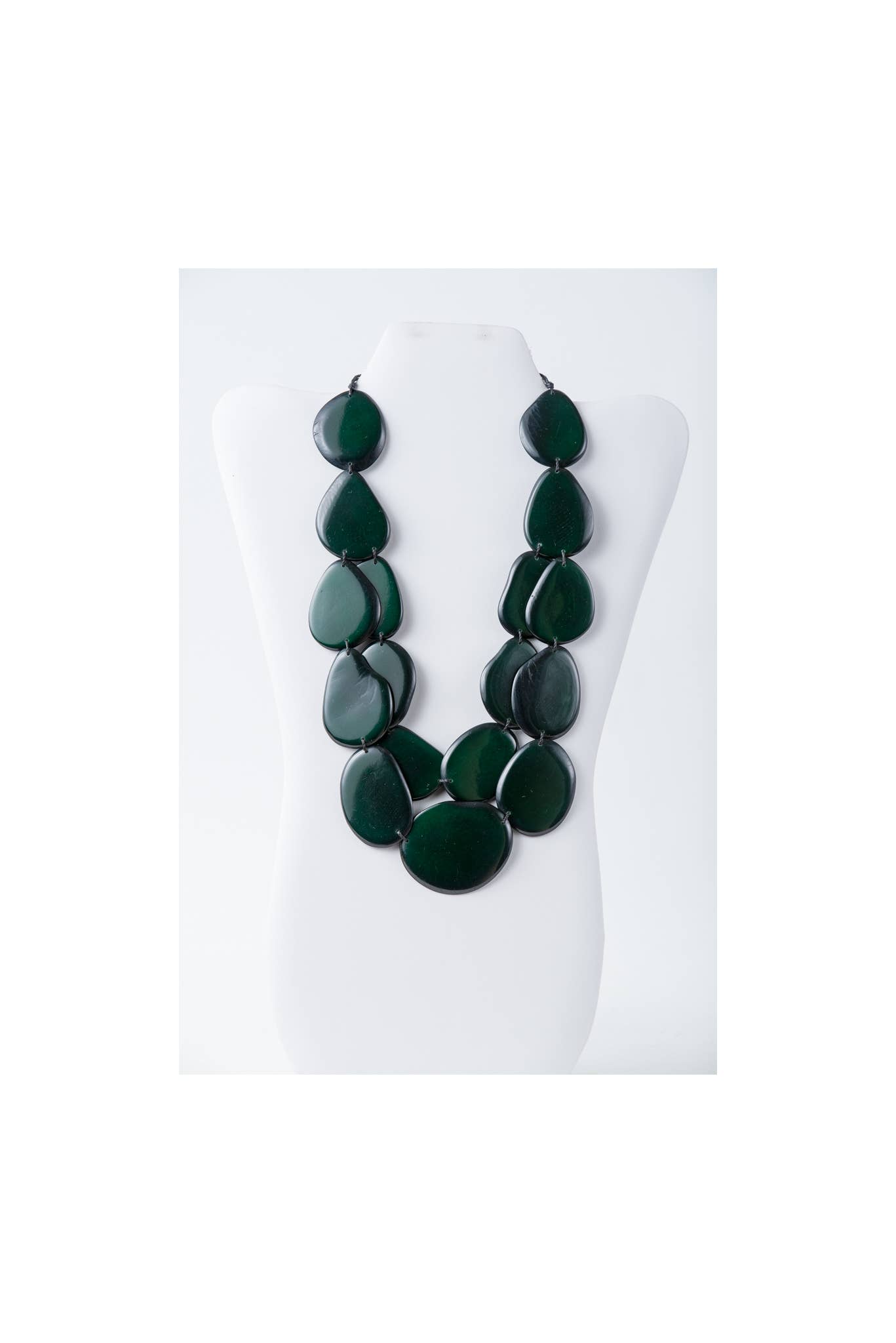 TaguArtsy – wholesale Bib necklace – Amoya Two stranded long Organic Tagua Nut Necklace ONLY4