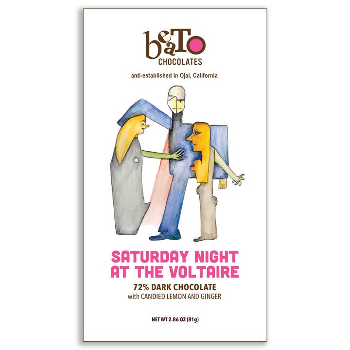 Beato Chocolates - Wholesale Chocolate bar - Saturday Night at the Voltaire Chocolate Bar (75g/2.64oz)4