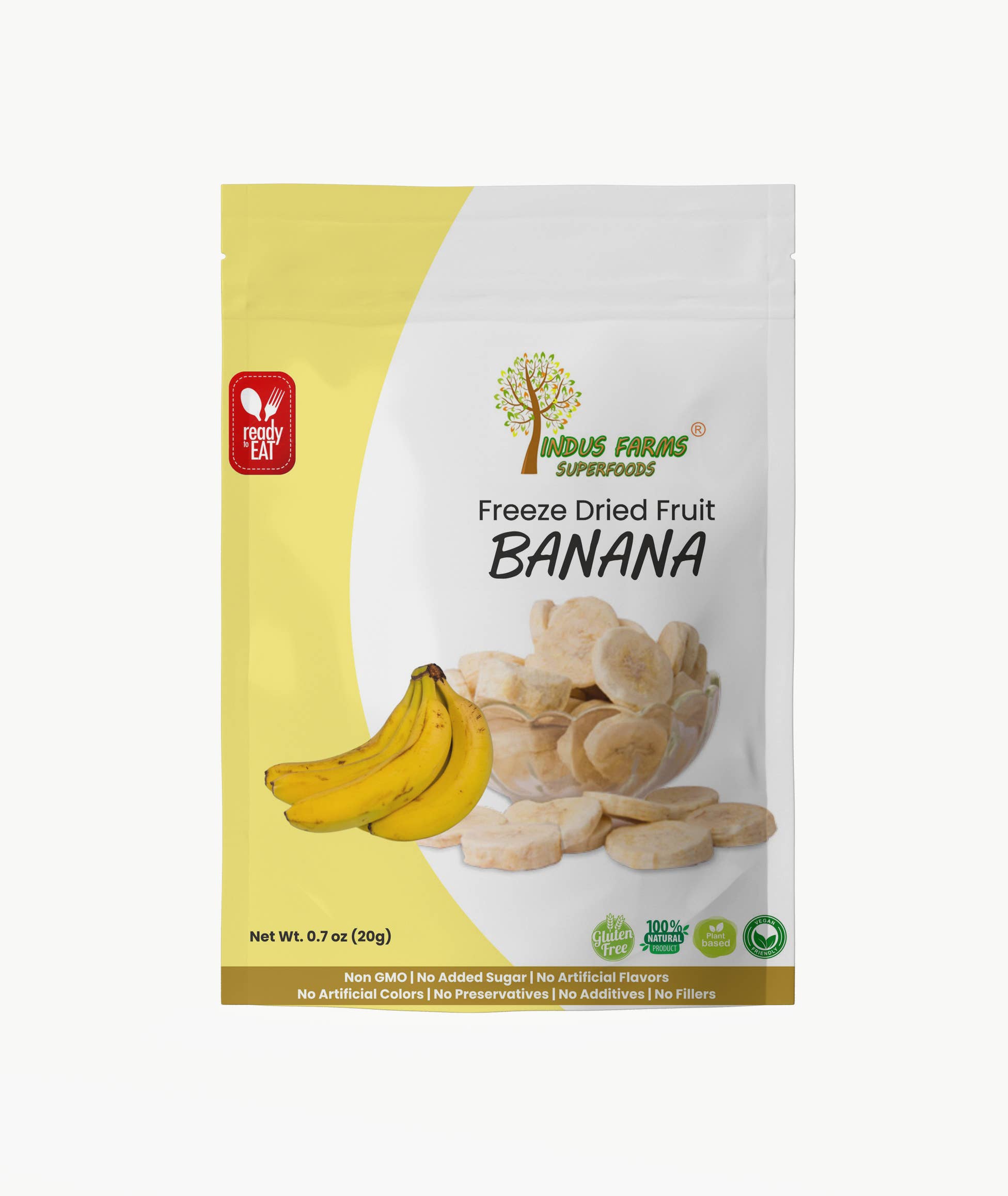 Indus Farms Superfoods – wholesale Dried/dehydrated fruit – 100% Pure Freeze Dried Banana, GMO-Free, Paleo, Vegan1