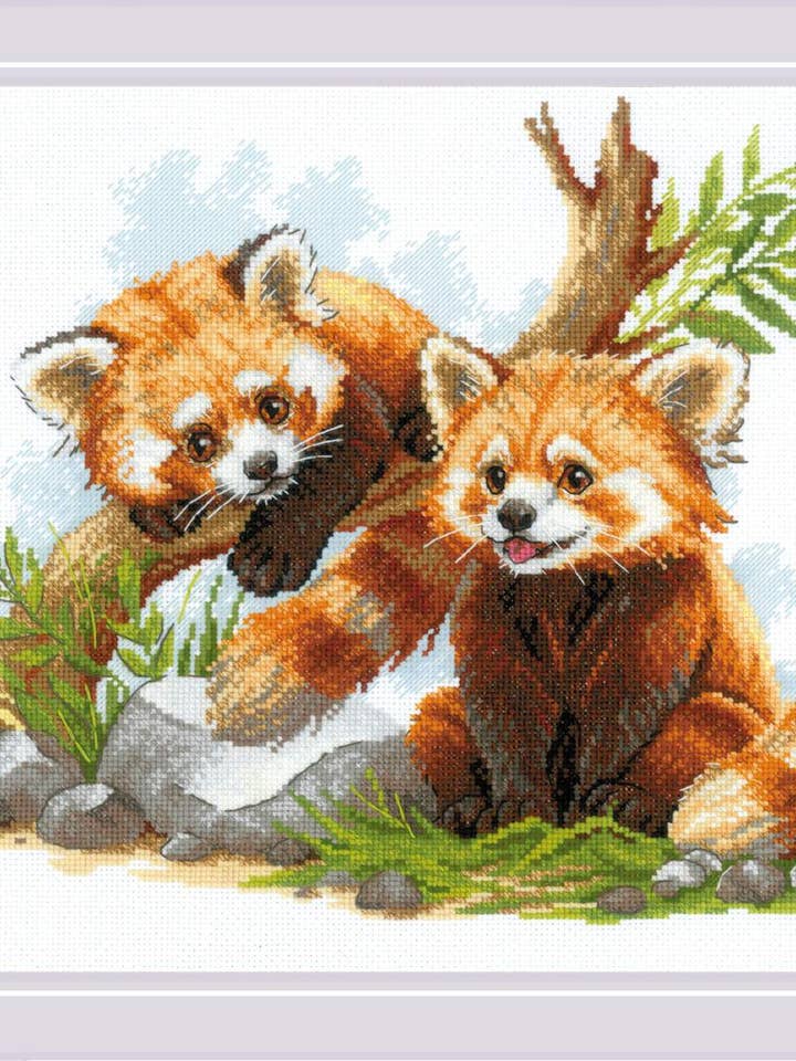 Cross Stitch Kit From Riolis 2257 Red Panda Cubs for wholesale by RIOLIS