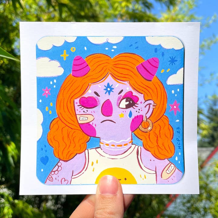 New Print (Mini) ♡ Demon Girly Raindrop for wholesale by Illustrated By Natalia