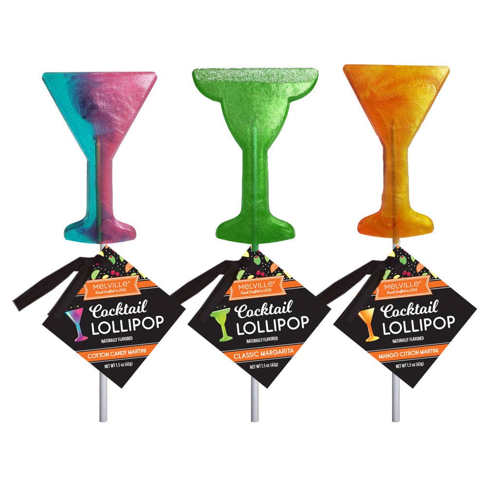Melville Candy Company - Wholesale Lollipop - Mini Cocktails Hard Candy Lollipops - Assorted1