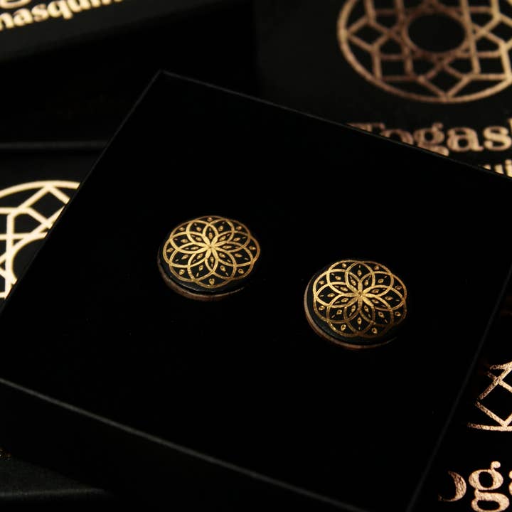 Togashi Damasquinos – Brincos de pino por atacado – Plugares/Plugs Artesanais/ Plugs Damascene/Plugues de madeira1