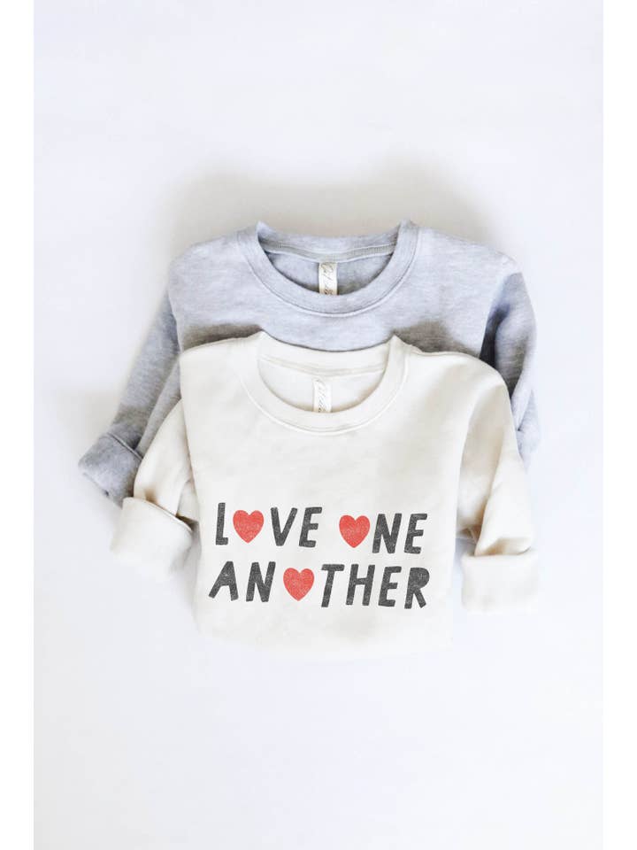 OAT COLLECTIVE - Wholesale Sweatshirt - Kids - LOVE ONE ANOTHER Toddler Unisex Graphic Sweatshirt