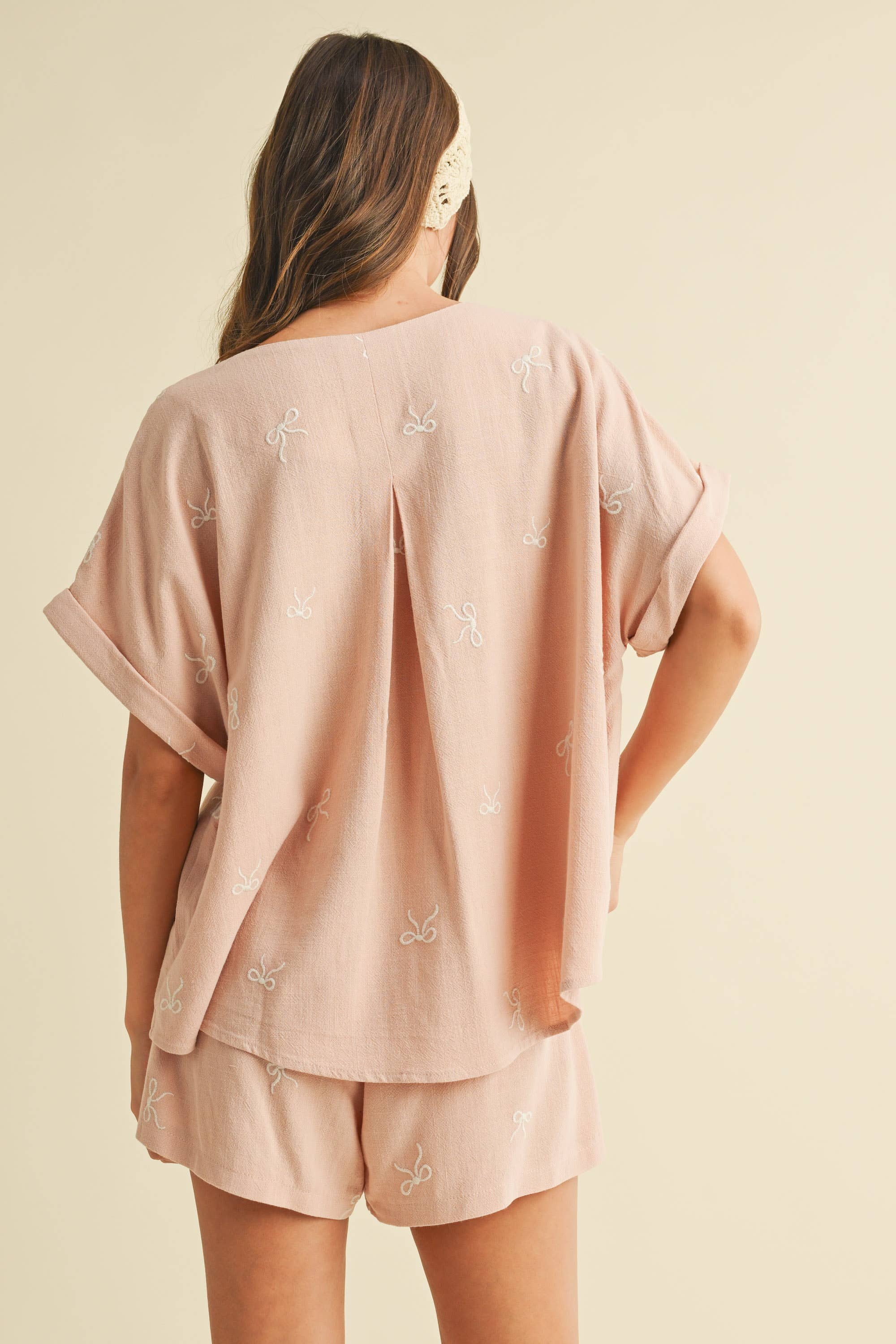 Klesis - Wholesale Top & Short Set (NOT Loungewear) - Women's - IST1598-H OVERSIZED SHORT SLEEVE TOP WITH BELTED SHORTS SET8