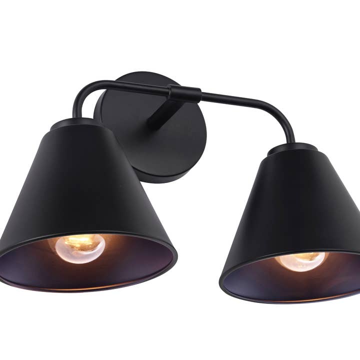 Brio Lighting - Wholesale Sconce - Loft Lantern Modern 2-Light Black Vanity Light