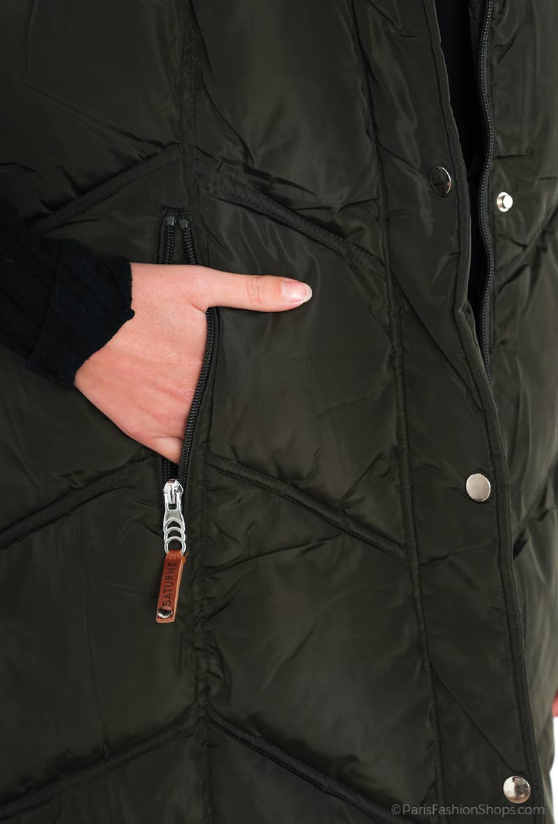 Saturne Paris - BIG SIZE EXCLUSIVE - Wholesale Outerwear Vest - Women's - Quilted Sleeveless Puffer Vest - Plus Size TG5812