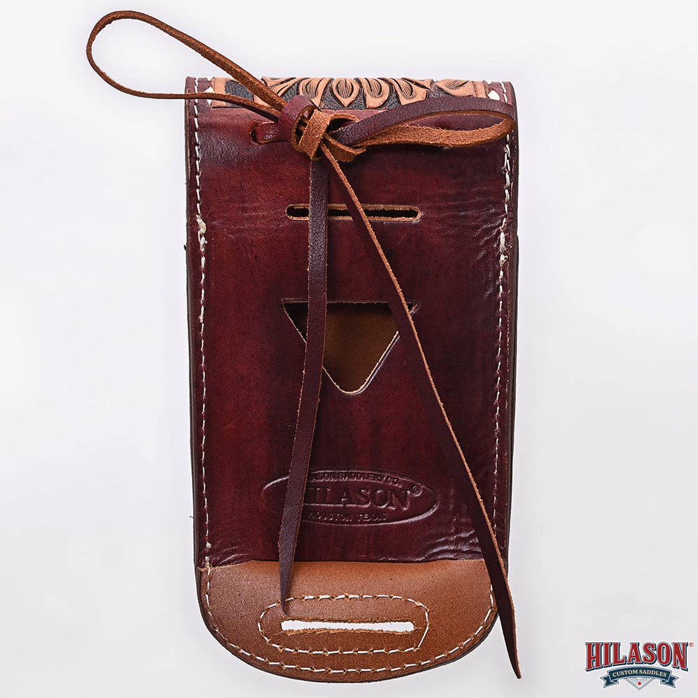 HILASON - Wholesale Phone Wallet - Women's - Hilason Basketweave Floral Cell Phone Case Tan American Leather21