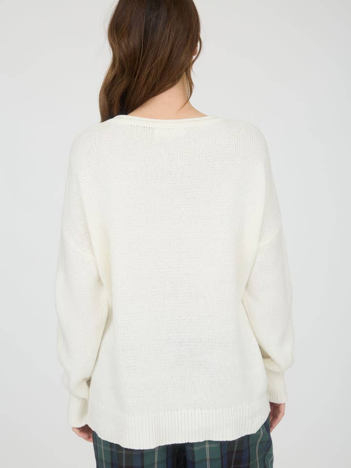 Blu Pepper - Wholesale Knit Sweater - Women's - WESTERN BOOT JACQUARD LONG SLEEVE KNIT SWEATER 15