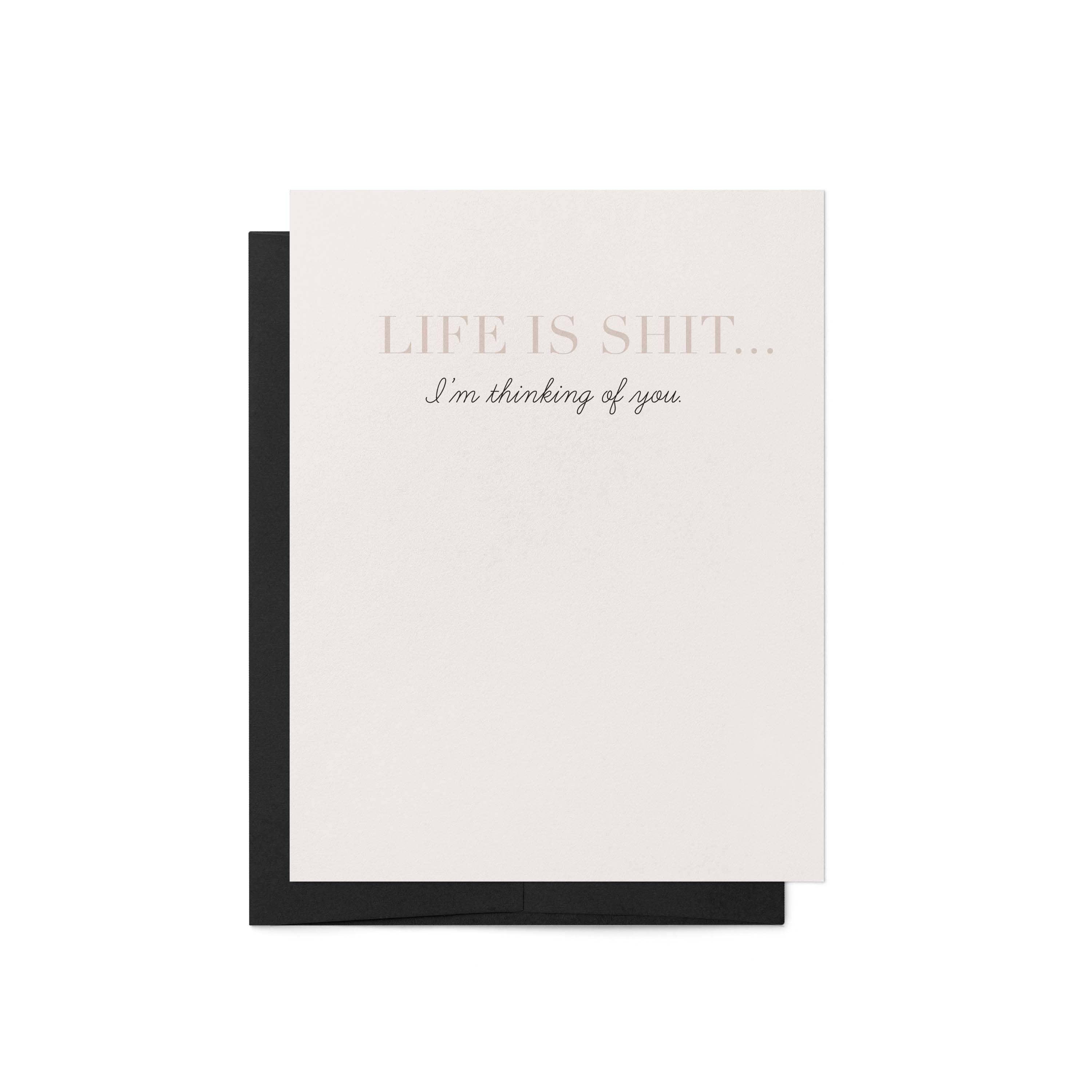 Blú Rose – wholesale Sympathy card – Life is Shit Sympathy Greeting Card4