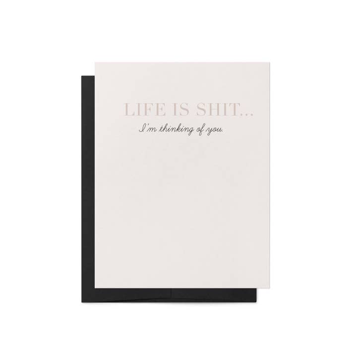 Blú Rose – wholesale Sympathy card – Life is Shit Sympathy Greeting Card4