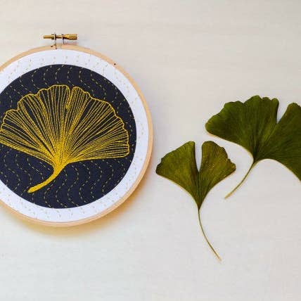 cozyblue handmade - Wholesale Embroidery/Cross Stitch Supplies - ginkgo embroidery kit3