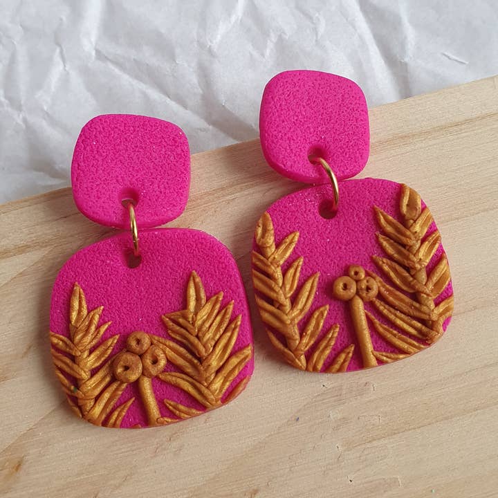 Ohrringe aus Fimo mit Blumendruck für den Großhandel von L'Atelier de Fi