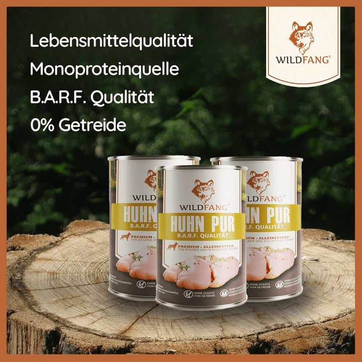 WILDFANG – Großhandel Tiernahrung – Hund – Nassfutter Huhn pur - BARF Qualität