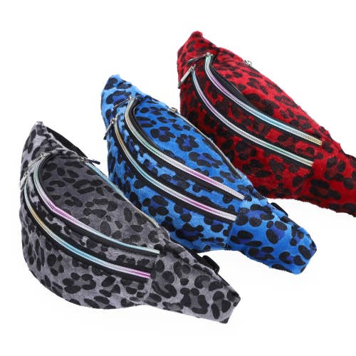 Nima Accessories Inc - Venta al por mayor Riñonera - Mujer - Riñonera de piel sintética de gamuza con estampado animal para mujer