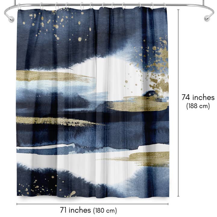 Americanflat - Wholesale Shower Curtain - Abstract Navy Gold Shower Curtain by Lisa Nohren