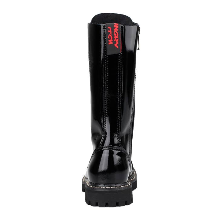 Angry Itch - Premium Boots - Vente Rangers/chaussures militaires – homme - Bottes à 14 œillets en cuir verni noir4