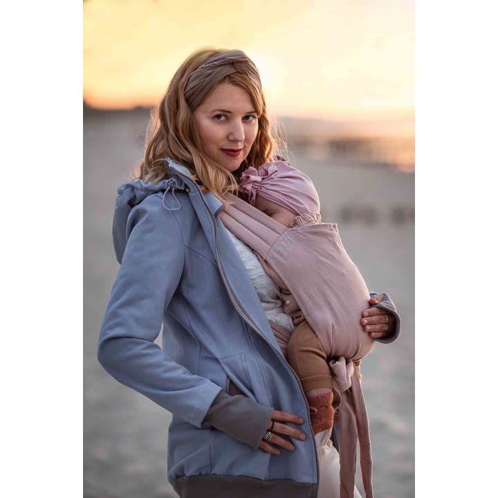 EVEREST 6in1 BACK/FRONT Softshell Babywearing jacket BLUE for wholesale by FUN2BEMUM