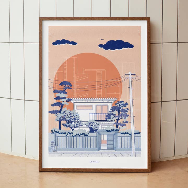 A3 Machiya Art Print for wholesale by ANO Studio