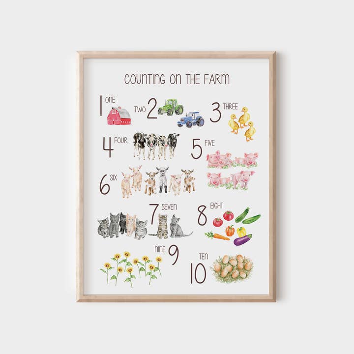 Farm Counting Print for wholesale by Carrie And The Brush